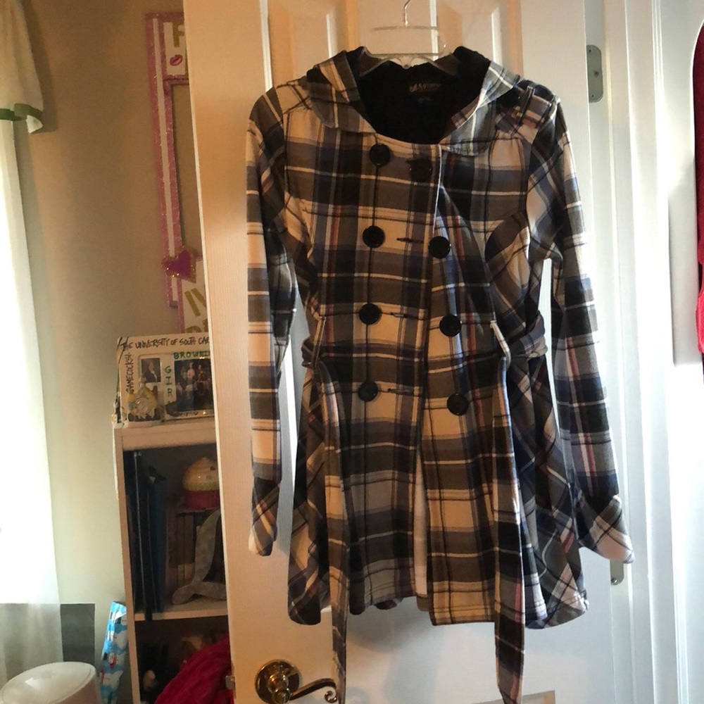 Plaid peacoat